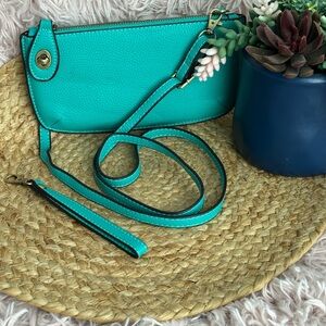 Joy Turquoise Crossbody Bag or wristlet - Susan